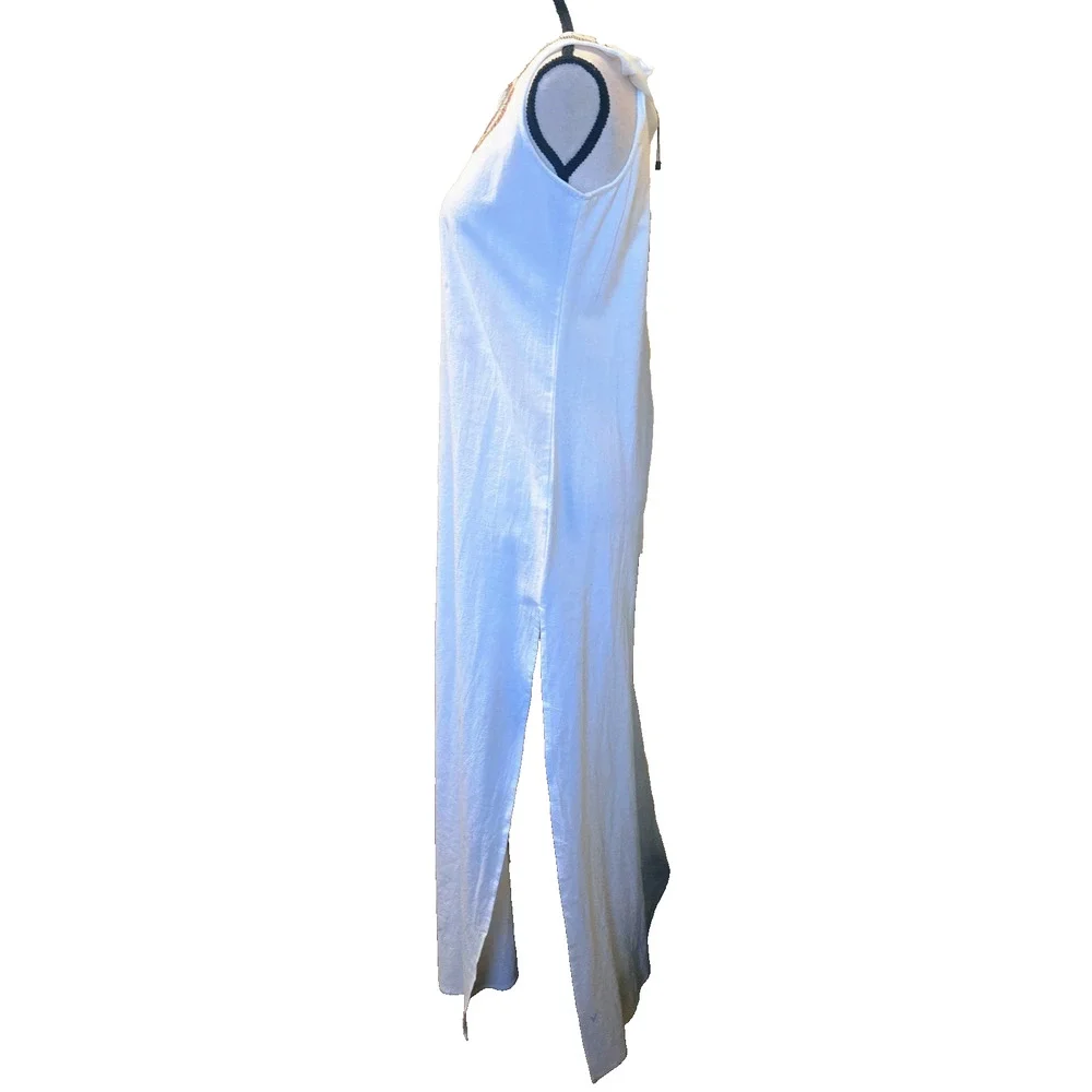 Just Fashion Now NWT white maxi cotton dress S with Side Slit - Picture 13 of 16